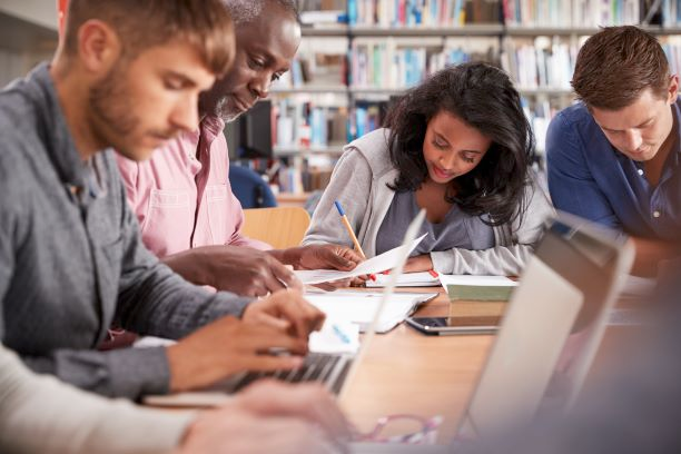 students studying