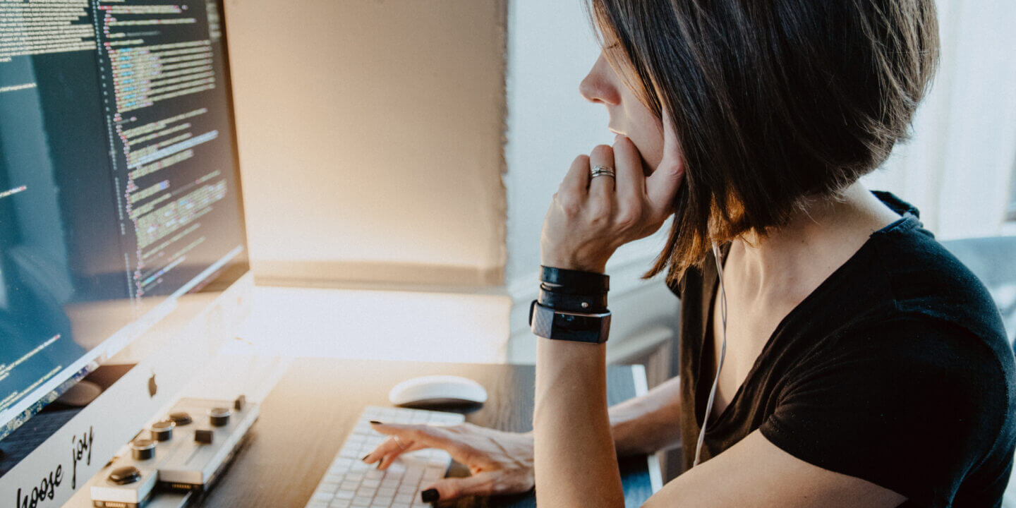 Woman working on computer