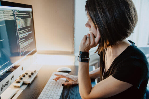 Woman working on computer