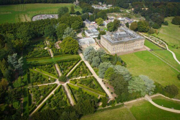 Aerial view of Northern College and Wentworth Castle Gardens