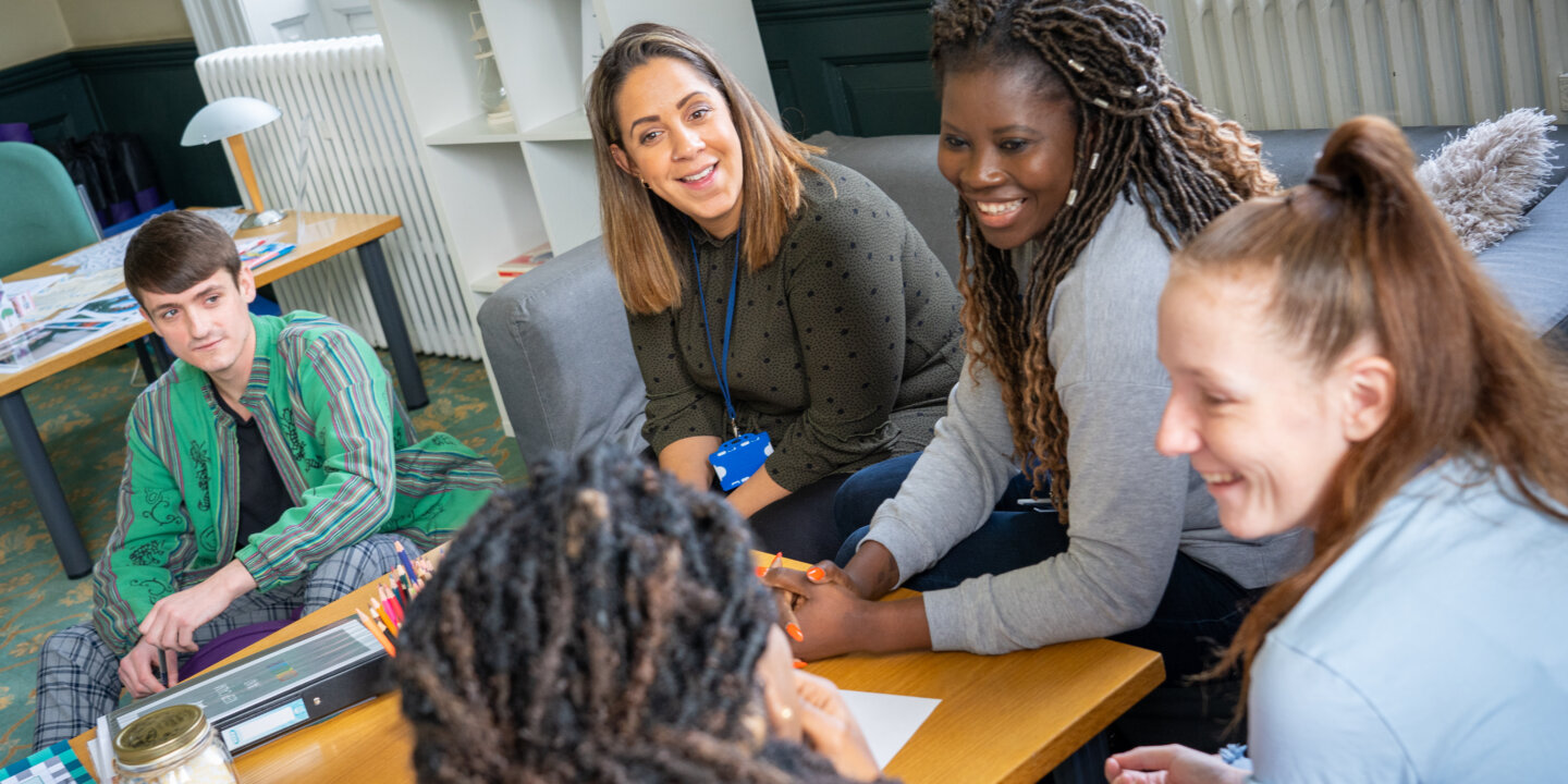 Students talking together