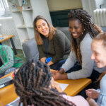 Students talking together