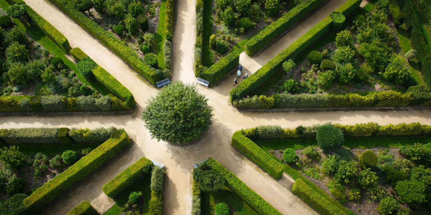Formal gardens seen from above