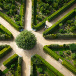 Formal gardens seen from above